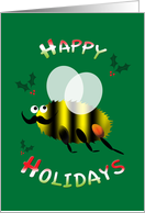 Happy Holidays Christmas Italian Honey Bee card