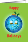 Happy Holidays Christmas Honey Bee’s in Tree Ornament card