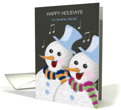 First Christmas Together as Newlyweds Jolly Snowman and Snowwoman card