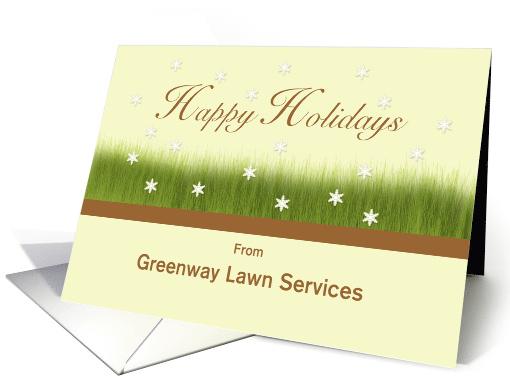 Lawn Care Landscape Grass and Snow Christmas Holiday Custom Text card