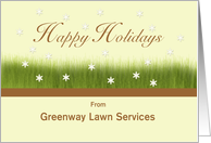 Lawn Care Landscape Grass and Snow Christmas Holiday Custom Text card