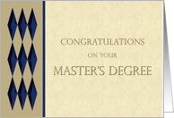 Graduation Congratulations Master’s Degree Classic Blue and Beige card