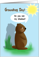 Cute Groundhog Day card See his Shadow card