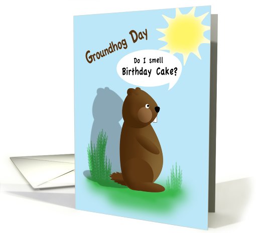 Cute Groundhog Day Birthday card (737888)