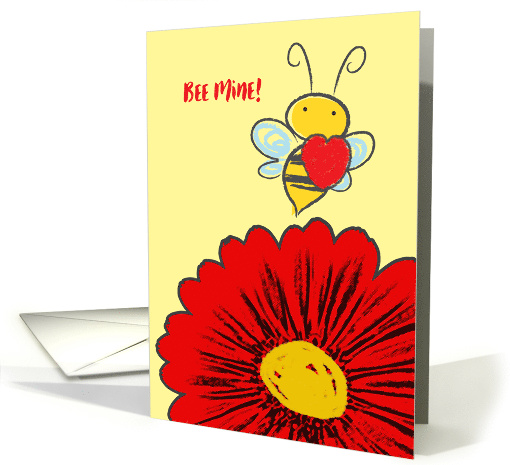 Valentine's Day Cute Marry Me Proposal Bee with Heart Bee Mine card