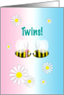 Congratulations Twins Girl and Boy Cute Bees card
