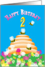 Happy 2nd Birthday cute Bees card