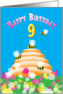 Happy 9th Birthday cute Bees card