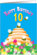 Happy 10th Birthday cute Bees card