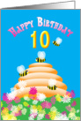 Happy 10th Birthday cute Bees card