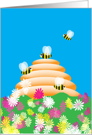 Cute Bees and Beehive card