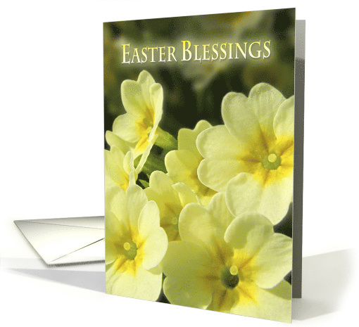 Easter Blessings Spring Yellow Primrose Religious Comfort... (752402)