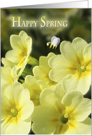 Happy Spring Floral Primrose and Cute Bee card