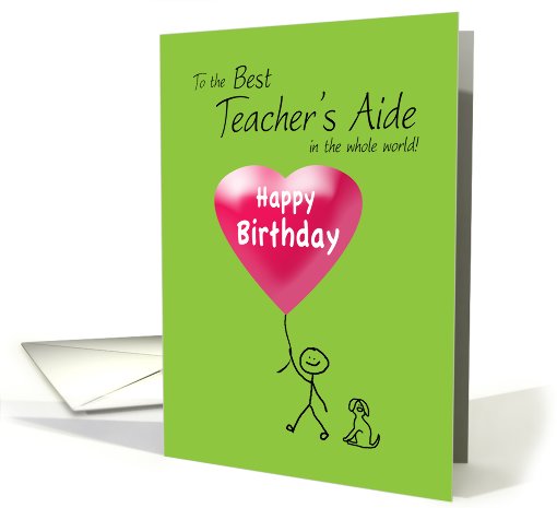 Birthday Teacher's Aide Stick Figure Boy card (753479)
