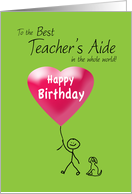 Birthday Teacher’s Aide Stick Figure Boy card