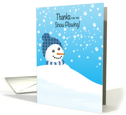 Thank You to Snow Plowing Services Business Snowman in Drift card