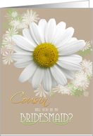 Cousin Will you be my Bridesmaid? Daisy Oyster color card