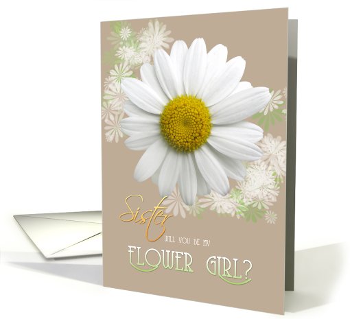 Sister Will you be my Flower Girl? Daisy Oyster color card (798236)