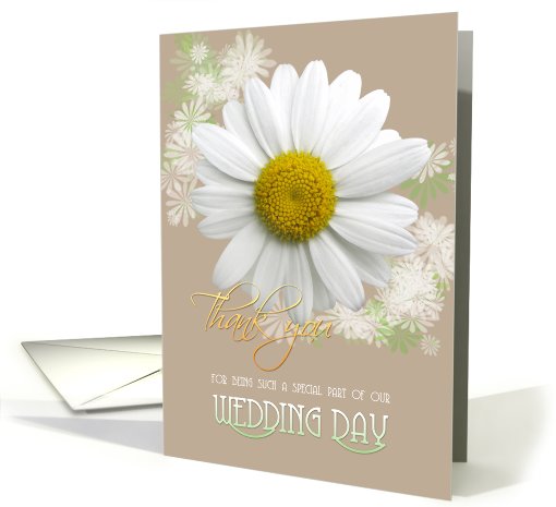 Thank you Bridal Wedding Thanks Daisy on Oyster color card (798269)