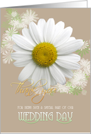 Thank you Bridal Wedding Thanks Daisy on Oyster color card