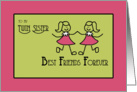 Twins Day Sister Best Friends Forever Cute Girl Stick Figures card