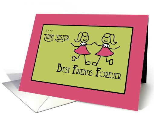 Happy Birthday Twin Sister Best friends Forever Cute Girl... (823415)