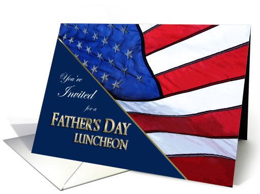 Father's Day Luncheon Invitation Patriotic with American Flag card