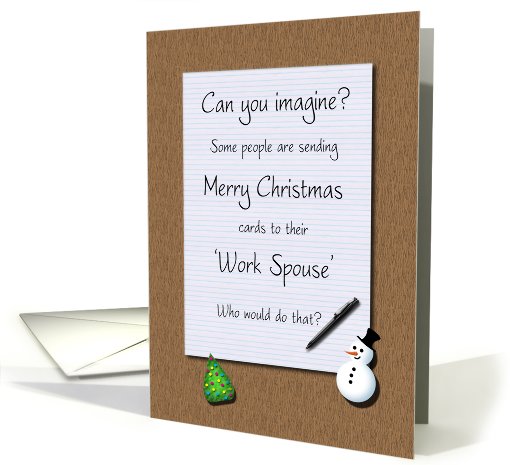 Merry Christmas Work Spouse Legal Pad on Desk card (827489)