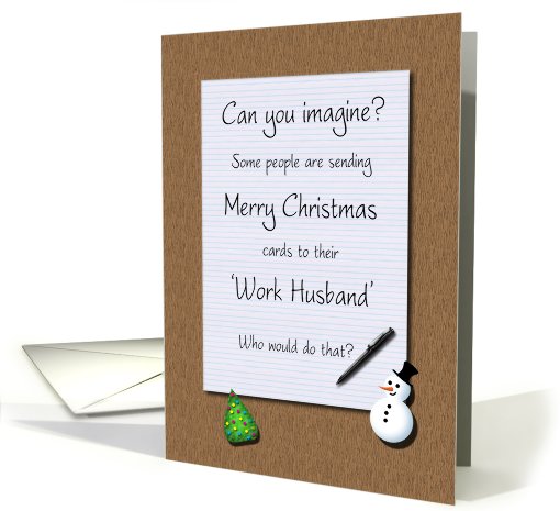 Merry Christmas Work Husband Legal Pad on Desk card (827491)