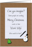 Merry Christmas Work Wife Legal Pad on Desk card
