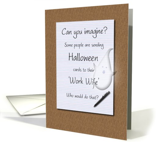 Happy Halloween Work Wife Legal Pad on Desk card (827494)