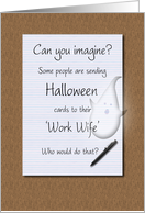Happy Halloween Work Wife Legal Pad on Desk card