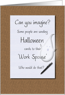 Happy Halloween Work Spouse Legal Pad on Desk card
