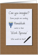 Happy Hanukkah Work Spouse Legal Pad on Desk card