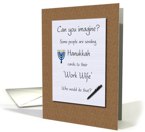 Happy Hanukkah Work Wife Legal Pad on Desk card (827504)