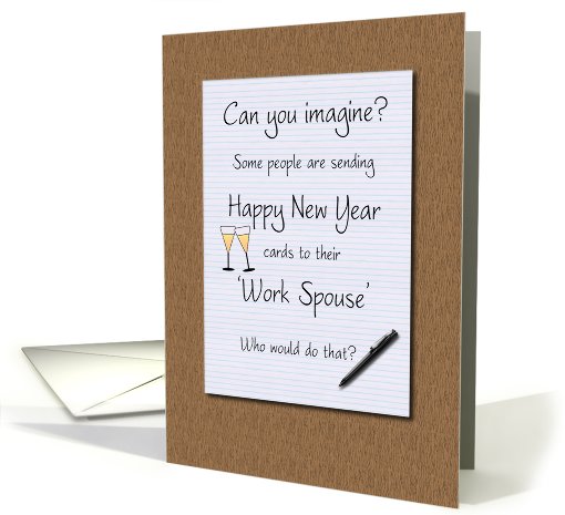 Happy New Year Work Spouse Legal Pad on Desk card (827543)