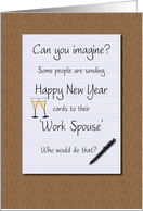 Happy New Year Work Spouse Legal Pad on Desk card