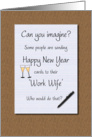 Happy New Year Work Wife Legal Pad on Desk card