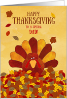 Happy Thanksgiving Dad Gobble Gobble Cute Colorful Turkey card