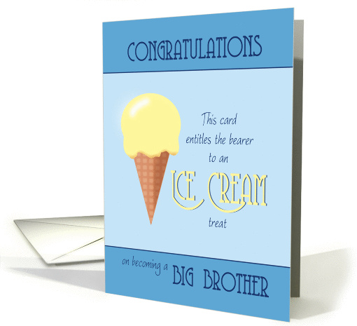 Congratulations Big Brother entitles bearer to Ice Cream card (835100)