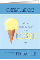 Congratulations Big Brother entitles bearer to Ice Cream card