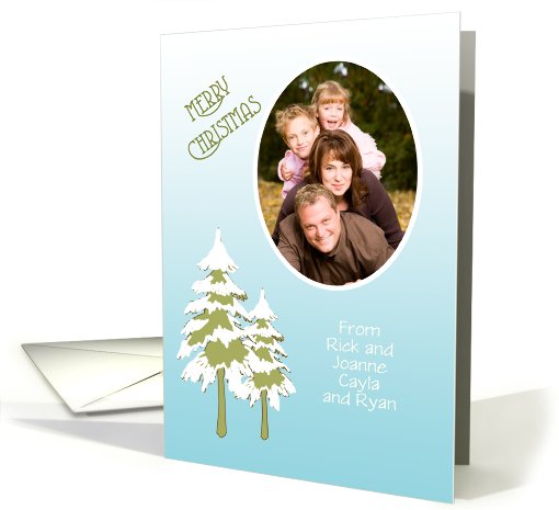 Merry Christmas Snow Covered Trees Photo card (851964)