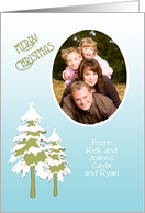 Merry Christmas Snow Covered Trees Photo card