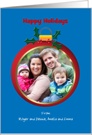 Red Christmas Ornament Christmas Holiday Photo card