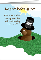 Happy Birthday Groundhog Day Sharing Birthday Cake card