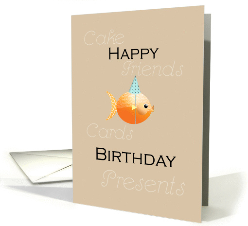 Happy Birthday Goldfish Party Hat Flaunt it! card (876738)