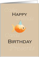 Happy Birthday Goldfish Party Hat Flaunt it! card