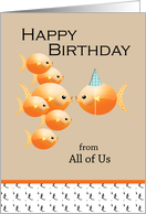 Happy Birthday From All of Us Goldfish Party Hat Flaunt it! card