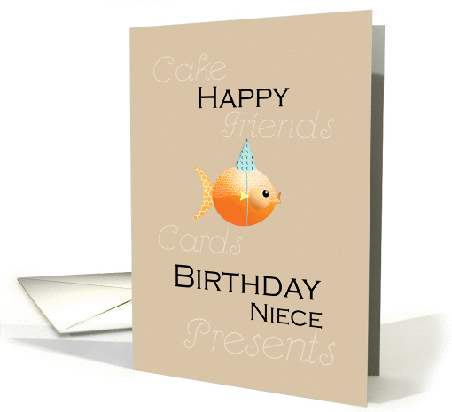 Happy Birthday Niece Goldfish Party Hat Flaunt it! card (878092)
