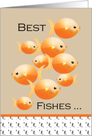 Happy Birthday Best Fishes Nine Cute Goldfish Swimming card